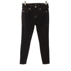True Religion Jennie Curvy Jeans Mid-Rise Skinny Black Womens 29 (29x28)